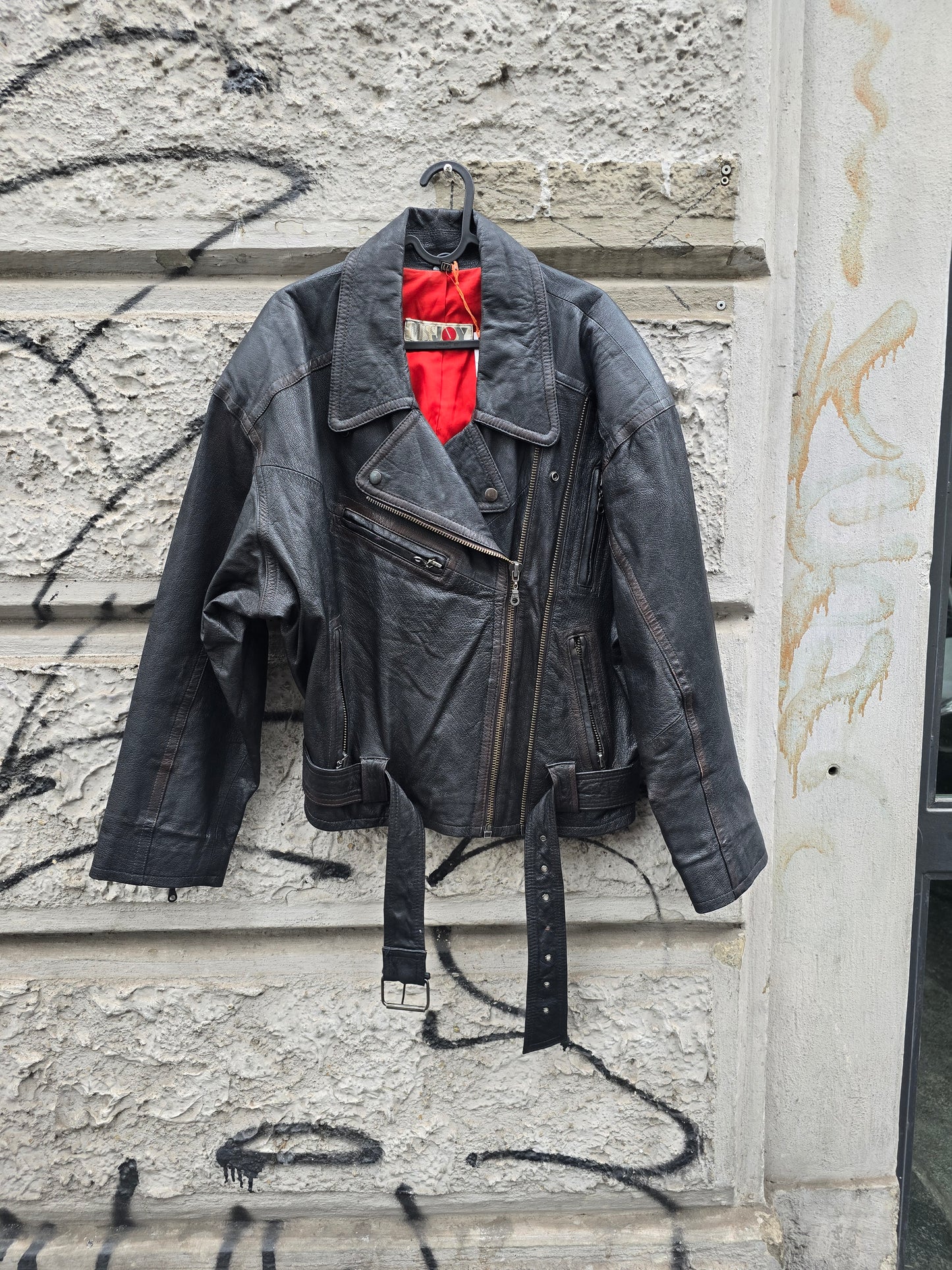 Chiodo vintage in vera pelle