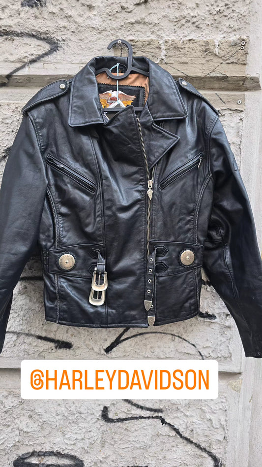 Giacca vintage in vera pelle Harley Davidson