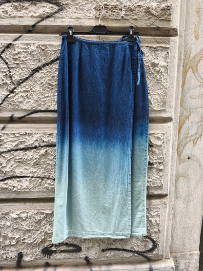 Gonna pareo Rifle vintage anni 90 in denim