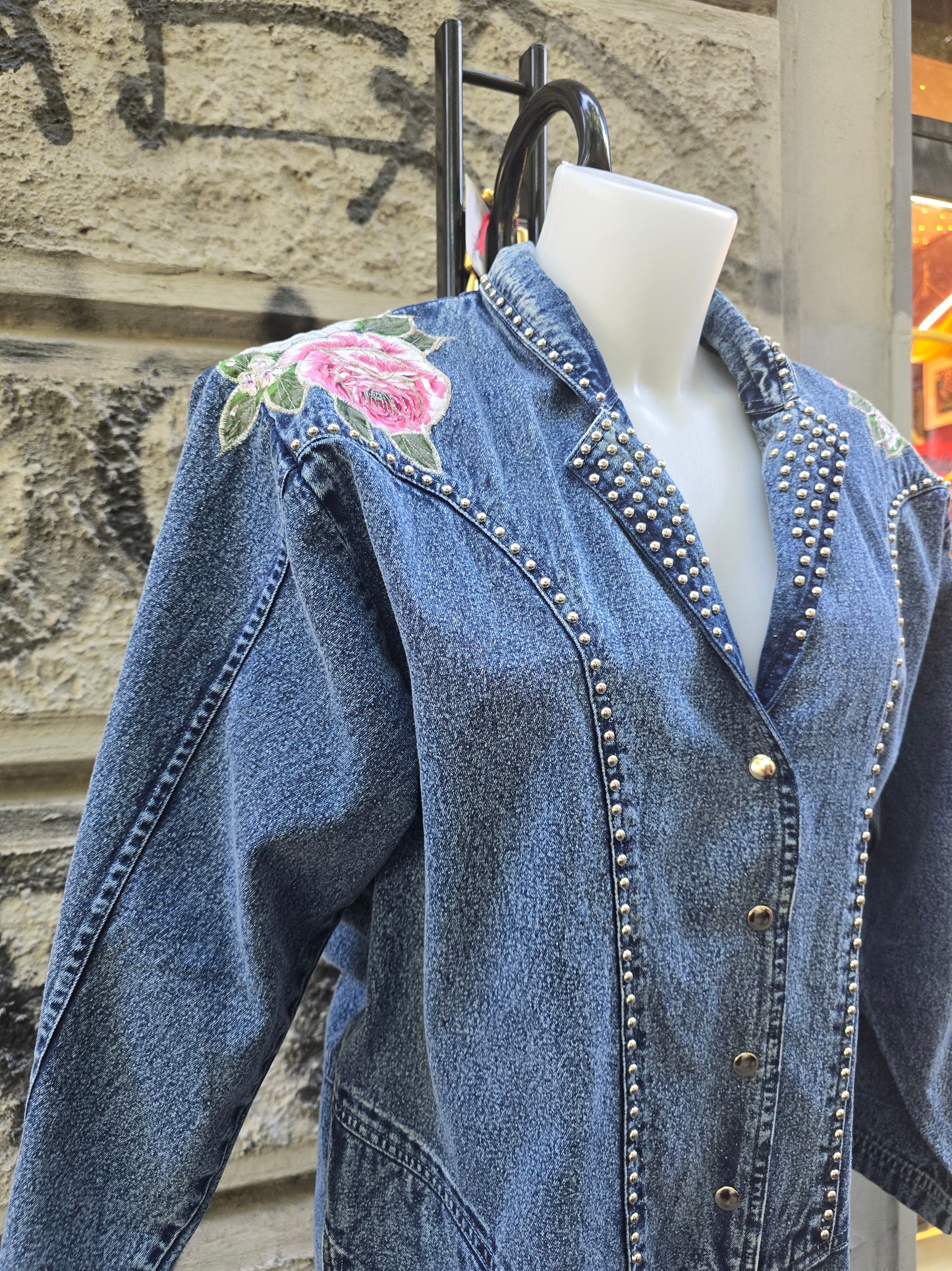 Tuta vintage jumpsuite in denim anni '80