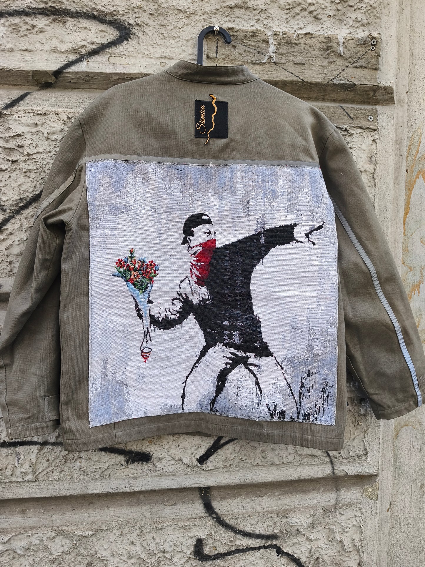 Giacca leggera vintage Custom Banksy by Sismica Vintage
