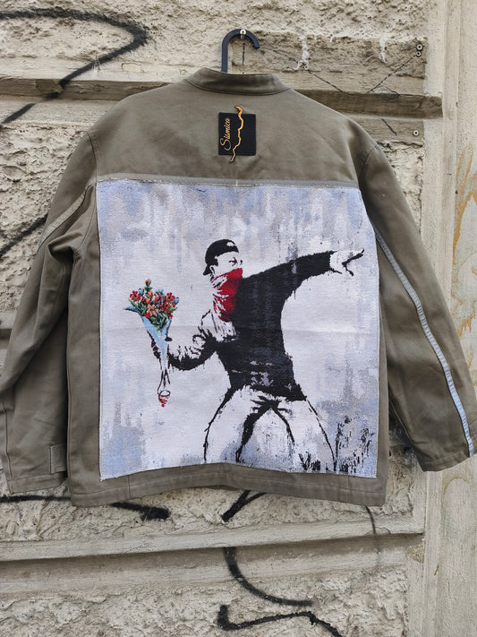 Giacca leggera vintage Custom Banksy by Sismica Vintage