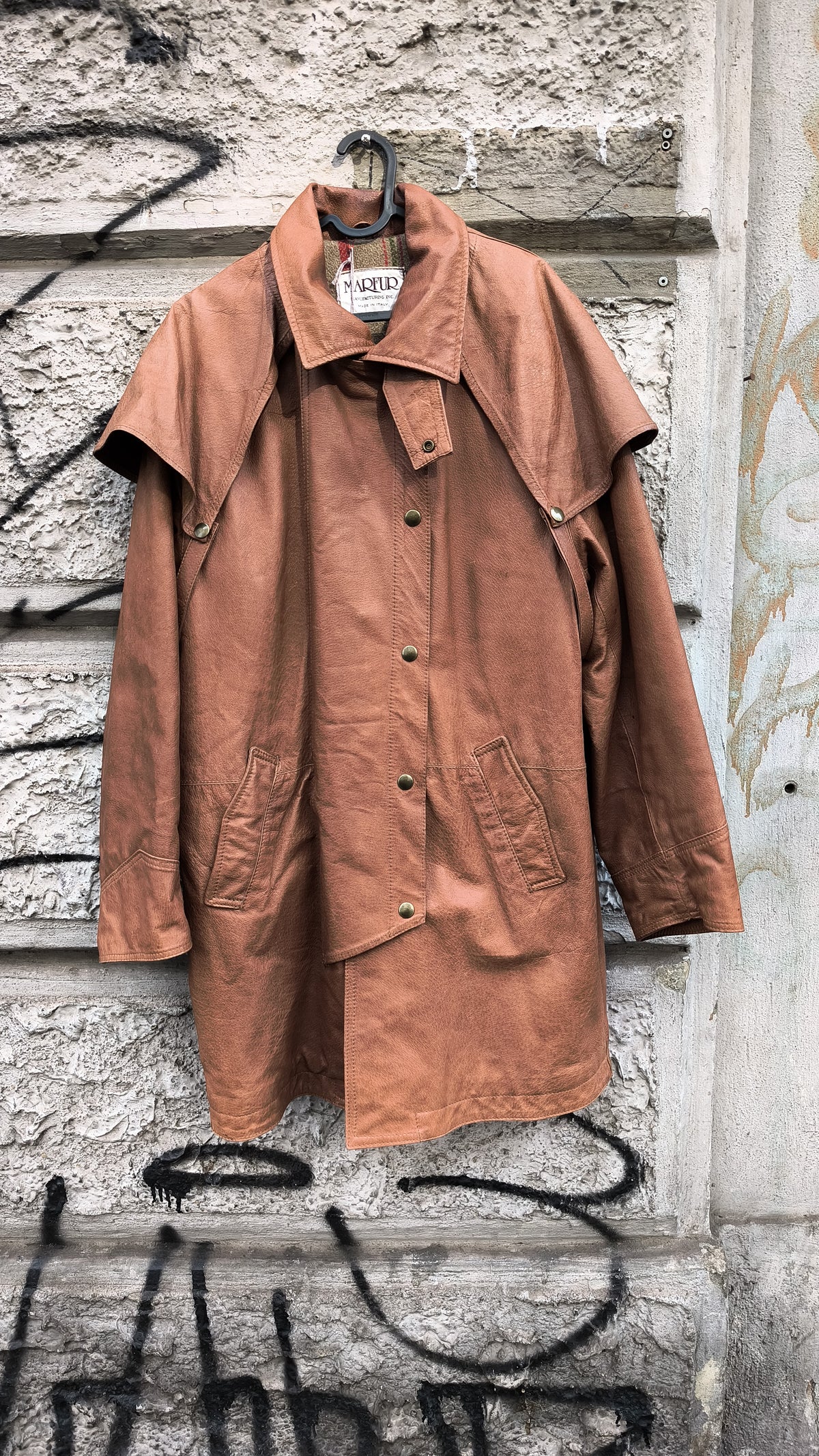 Giacca in vera pelle vintage marrone