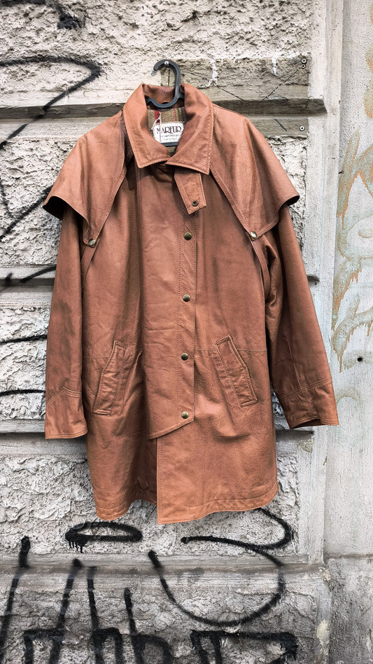 Giacca in vera pelle vintage marrone