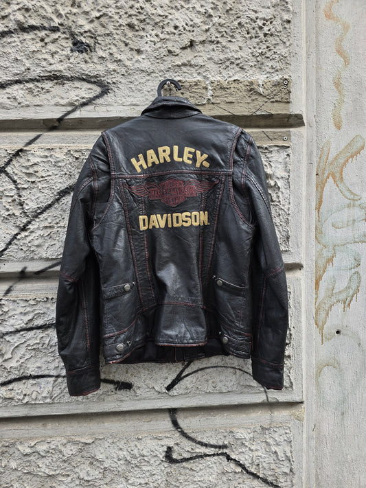 Giacca vintage in pelle Harley Davidson Riding Gear