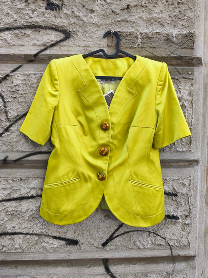 Giacca Blazer vintage gialla Mercalli in cotone
