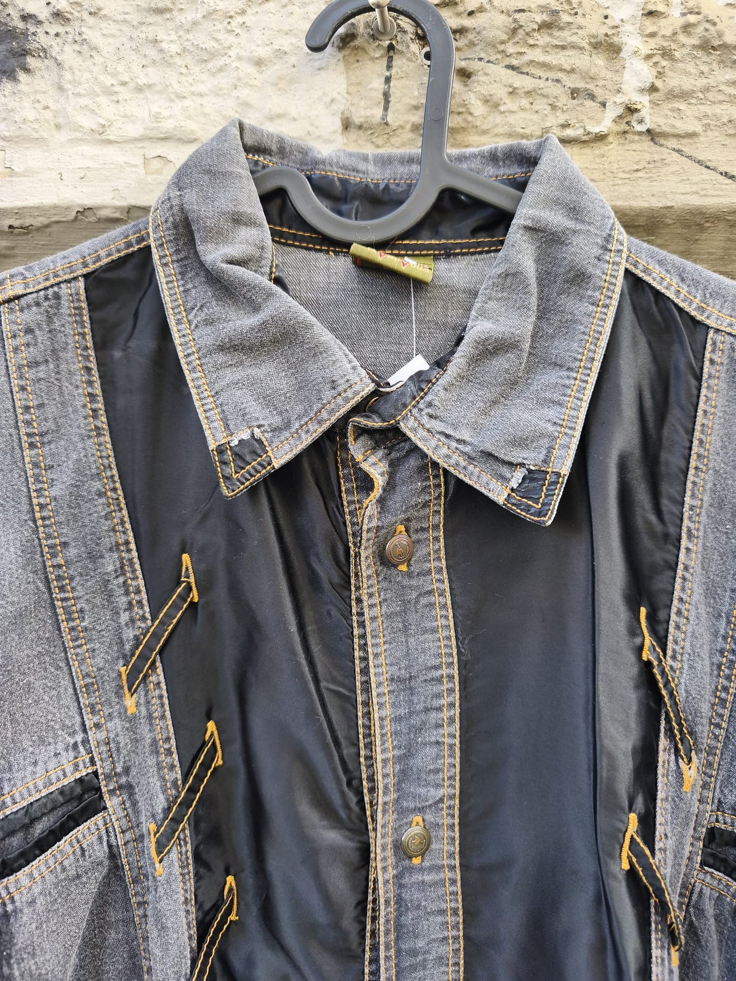 Camicia vintage in denim e raso