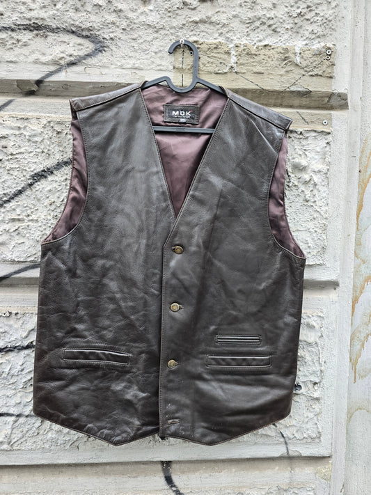 Gilet vintage in vera pelle