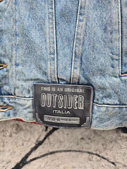 Giacca vintage Outsider in denim e velluto