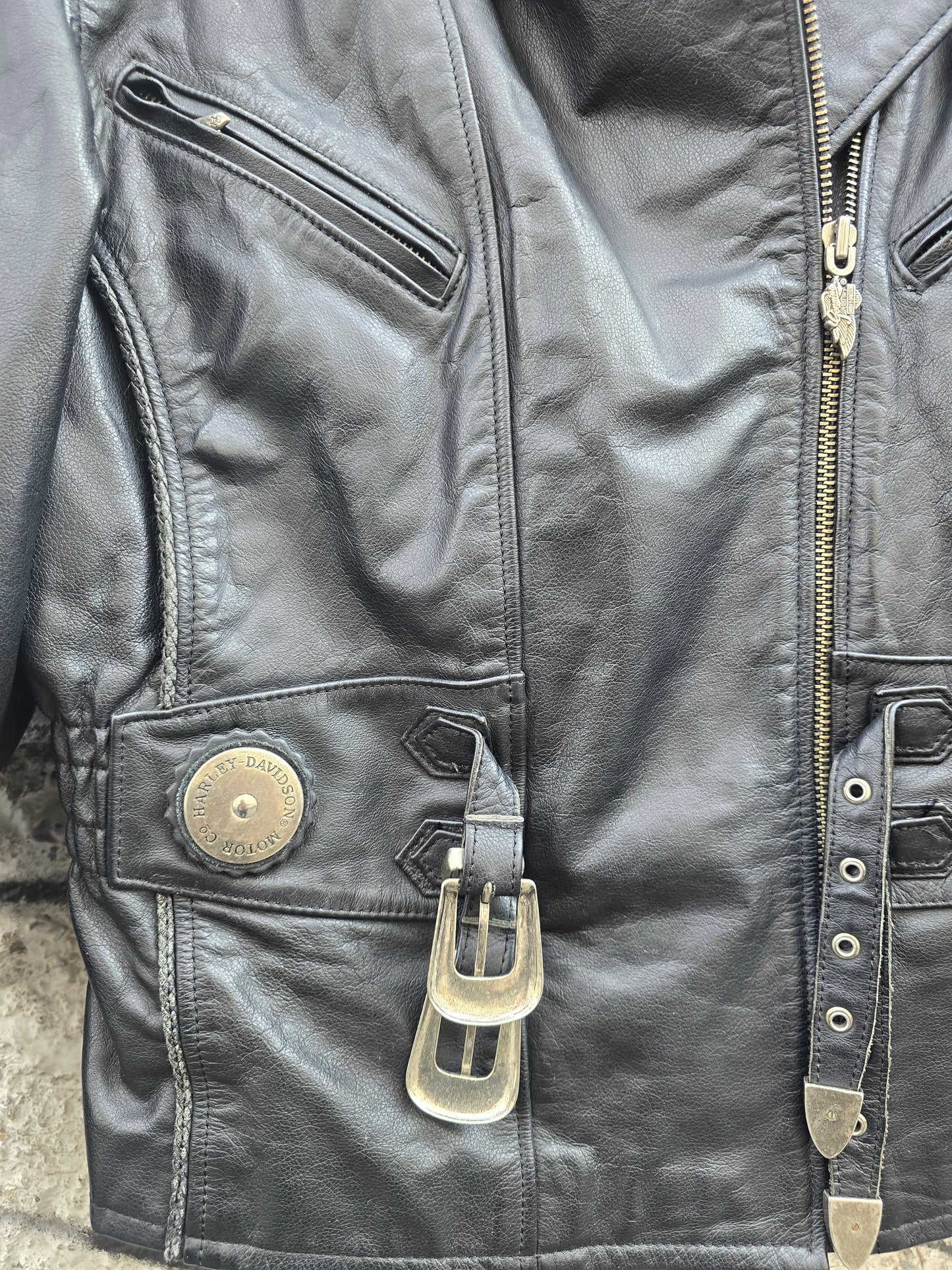 Giacca vintage in vera pelle Harley Davidson