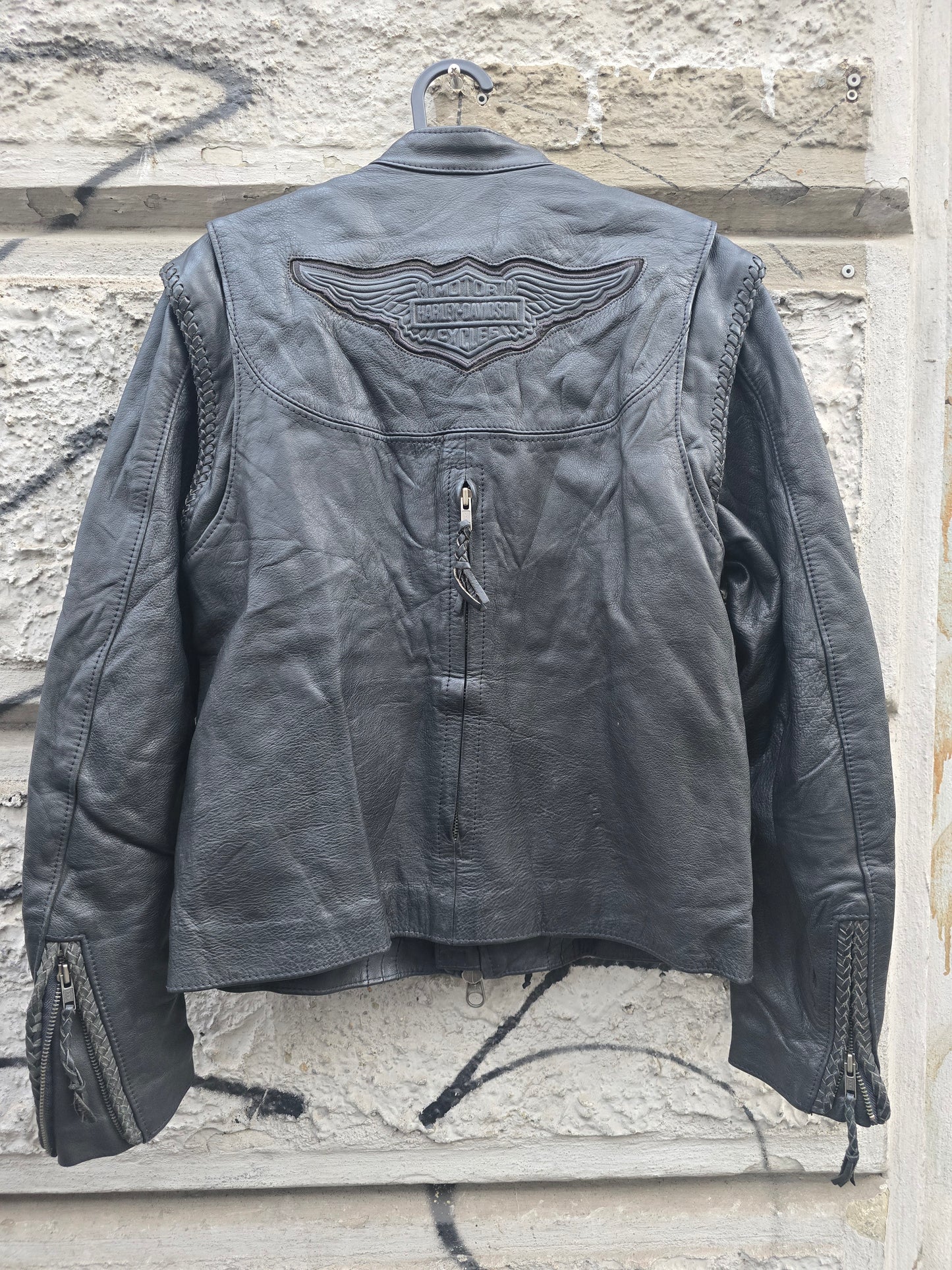 Giacca vintage Harley Davidson in vera pelle modello biker 1980