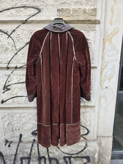 Giacca vintage donna in velluto e vera pelle