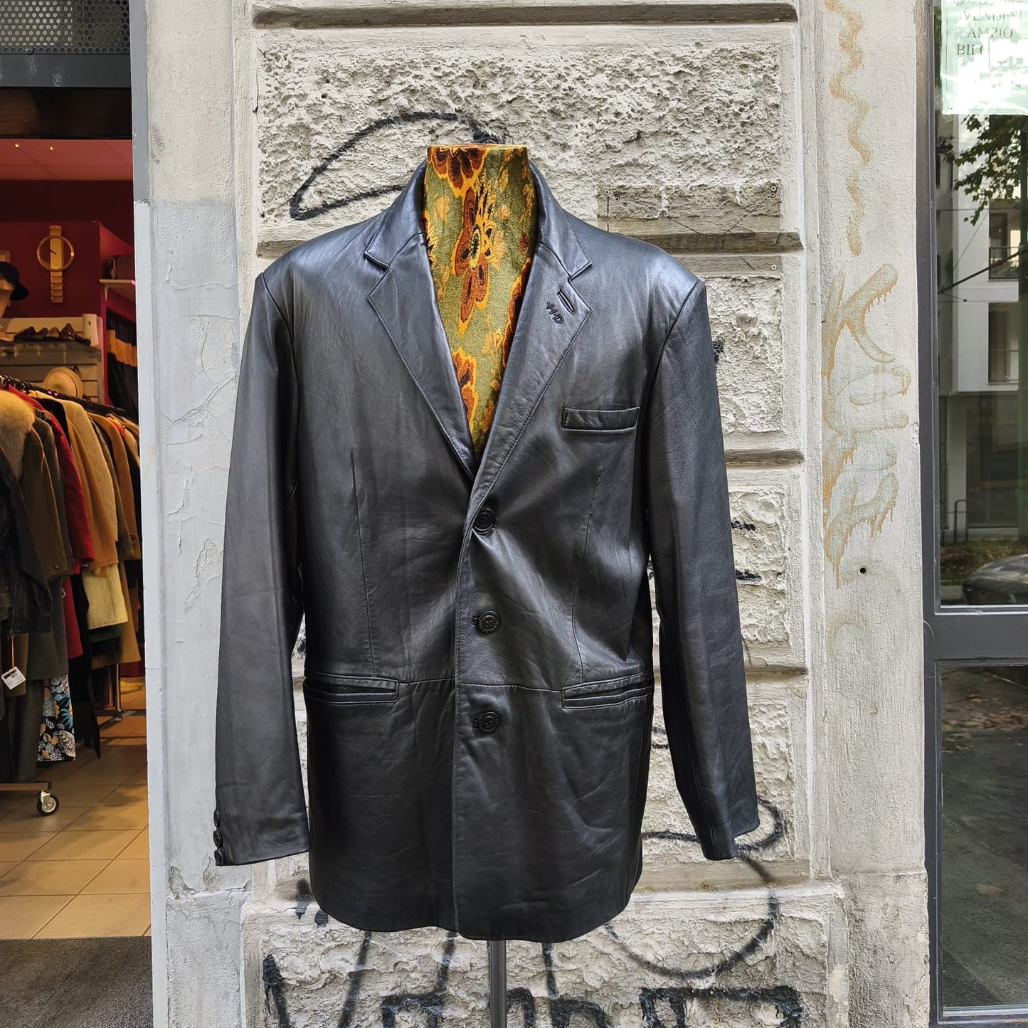 Giacca uomo in vera pelle vintage nera Harley Davidson