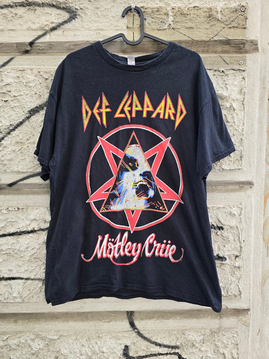 T-shirt vintage Def Leppard Motley Crue