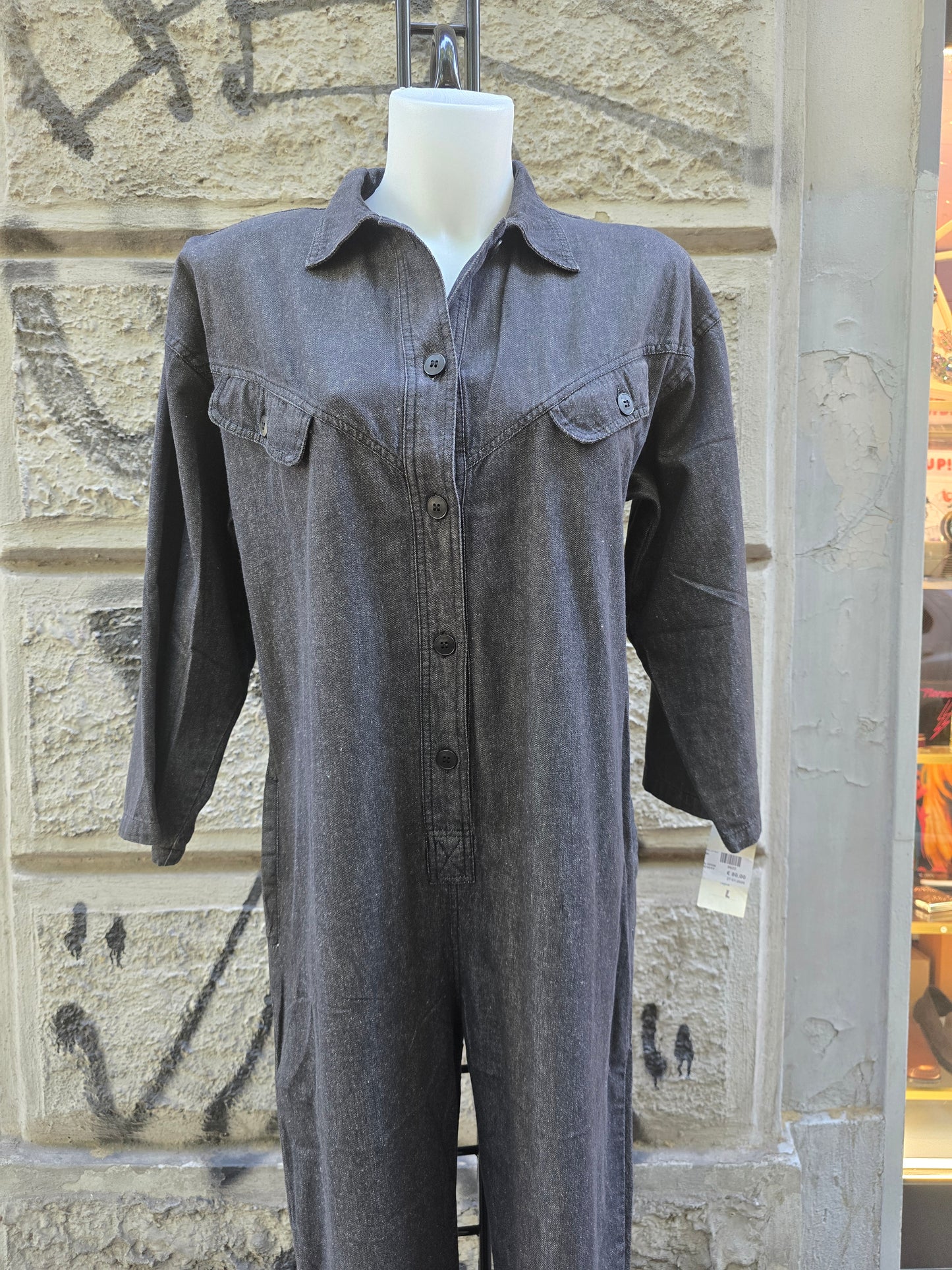 Tuta vintage anni 80 in denim