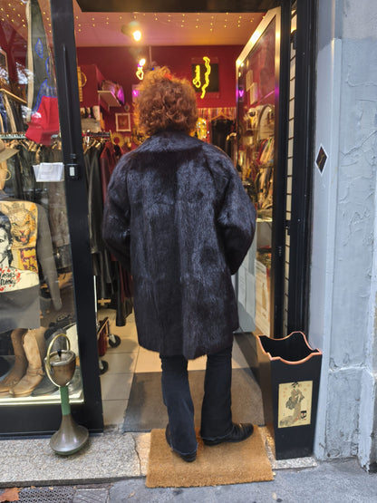 Pelliccia da donna vintage lunga in visone marrone