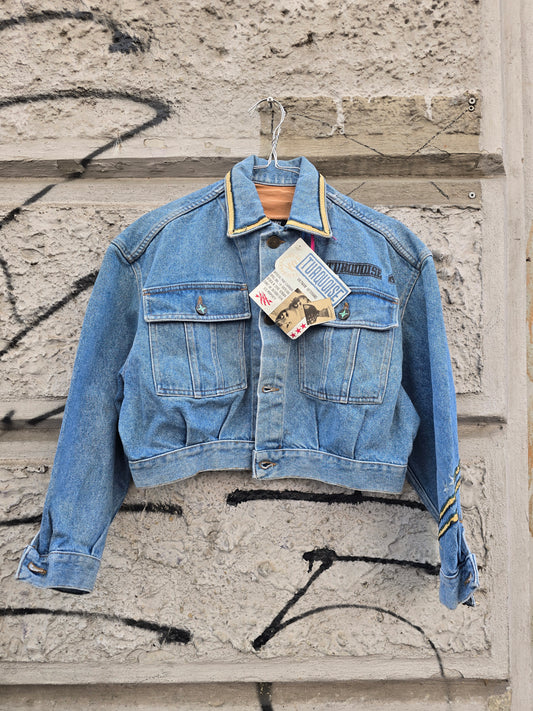 Giacca in denim vintage Turquoise mai indossata