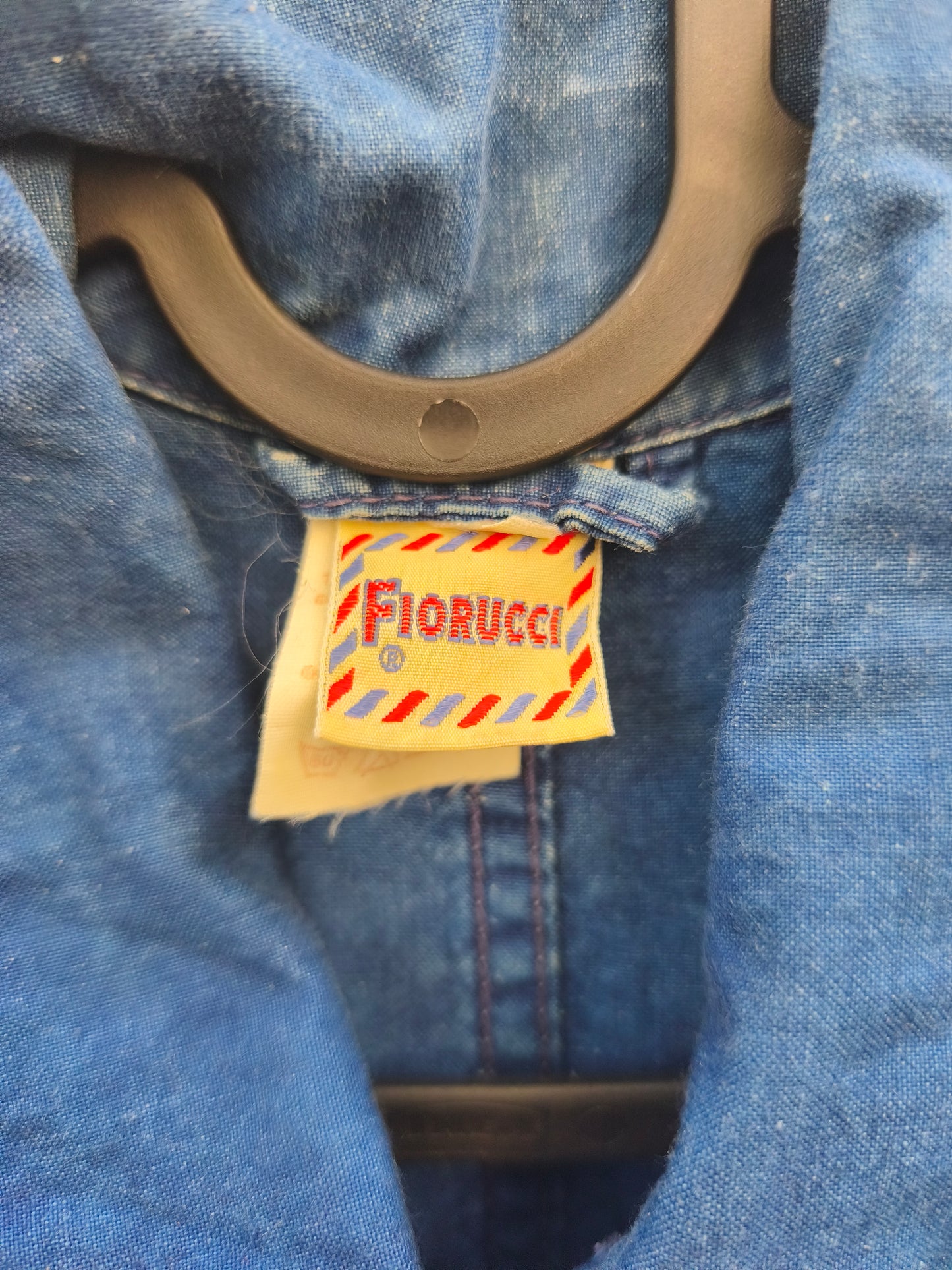 Tuta smanicata workwear vintage in jeans Fiorucci anni 80