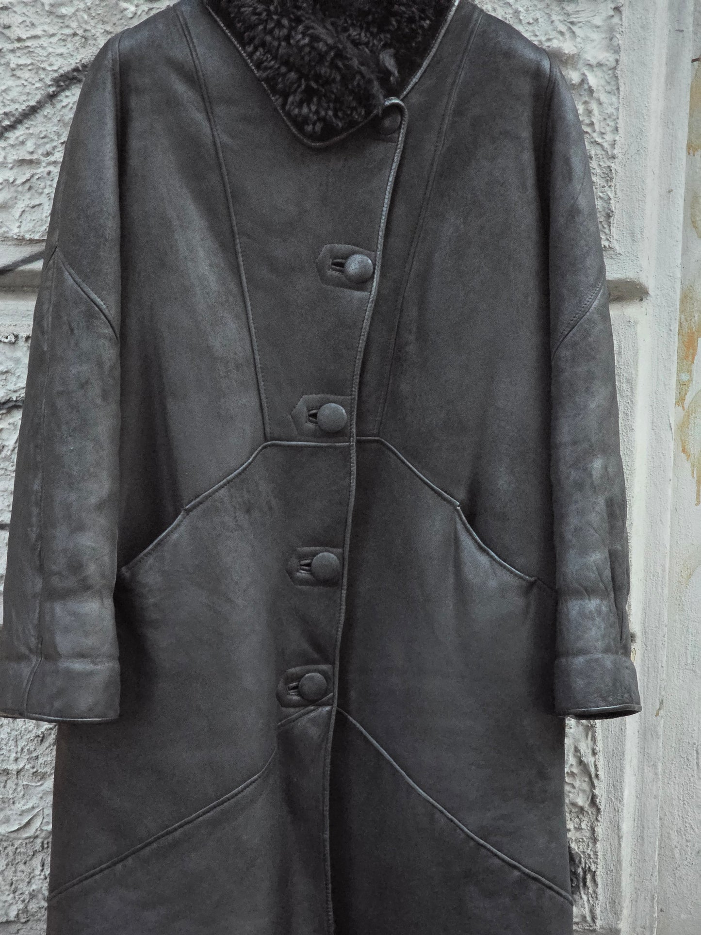 Montone donna vintage shearling a pelo lungo