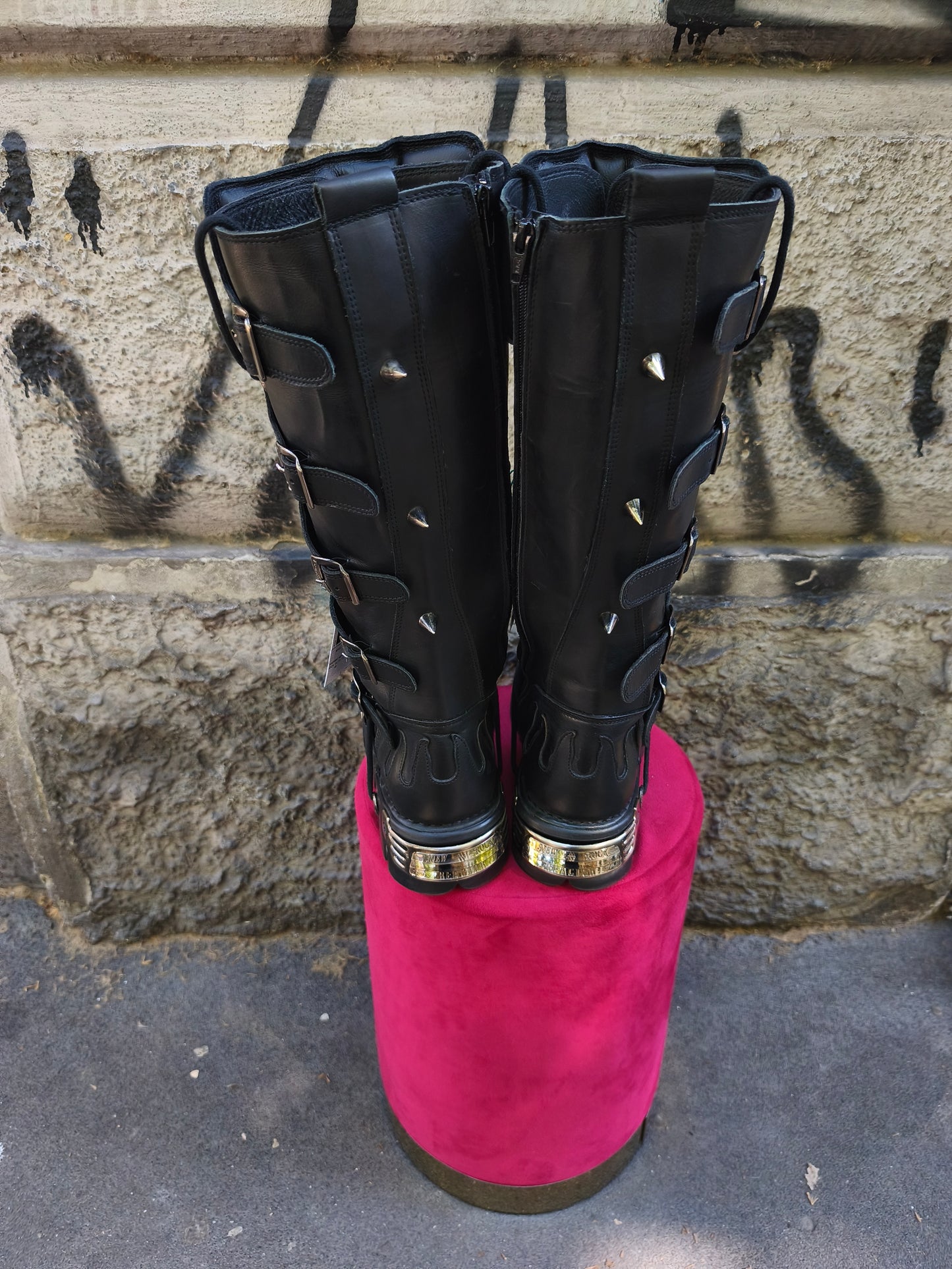 Stivale New Rock alto con borchie nero tg 43 modello M-161-S1