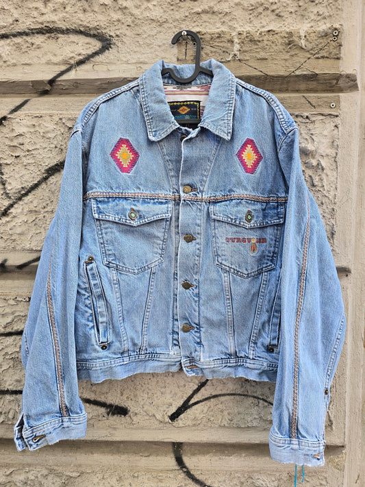 Giacca vintage in denim Turquoise