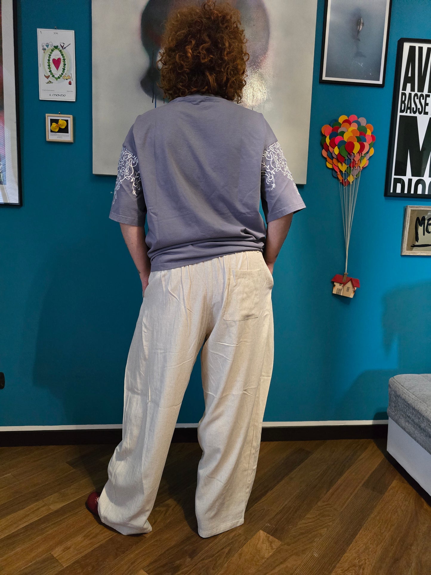 Pantalone in lino con doppia pinces