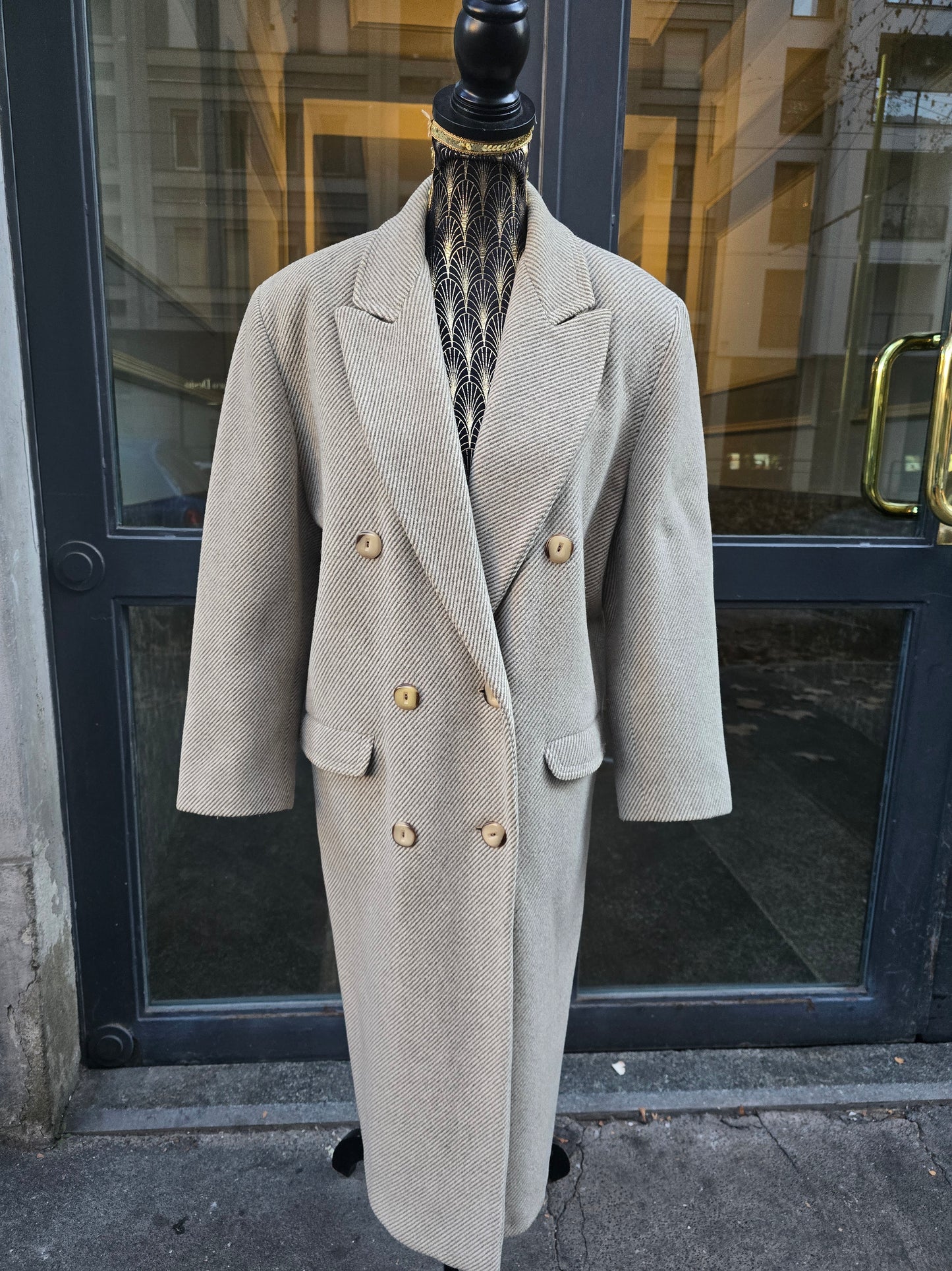 Cappotto donna vintage in lana di alpaca