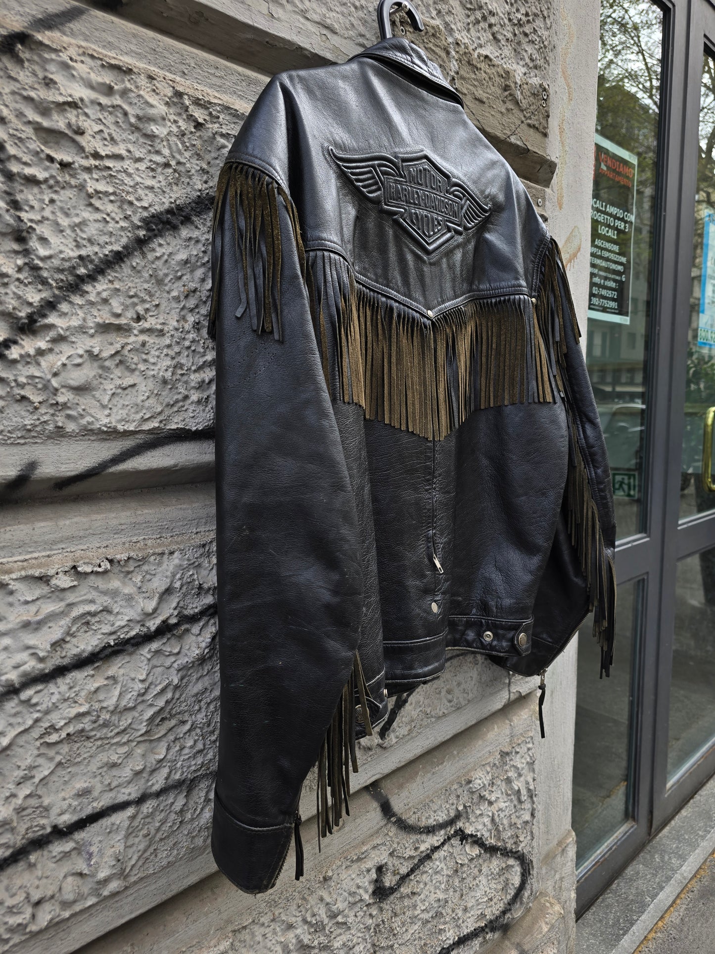 Giacca in pelle Harley Davidson con frange