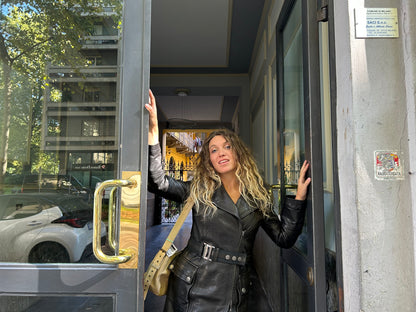 Giacca in pelle modello chiodo