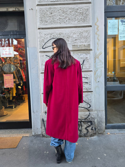 Cappotto vintage donna borgogna