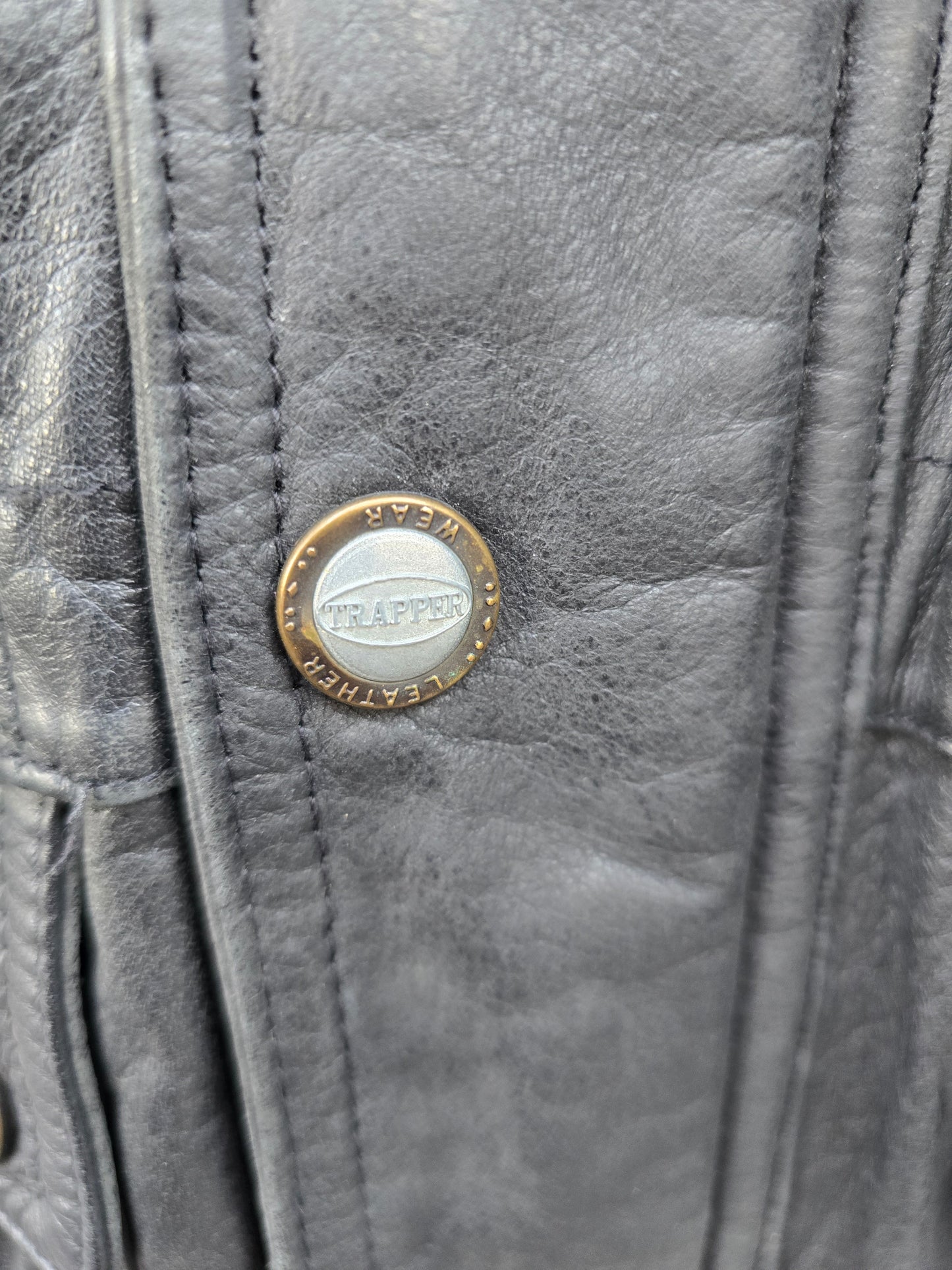 Giacca vintage in pelle Trapper