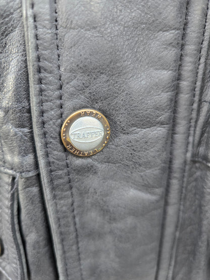 Giacca vintage in pelle Trapper