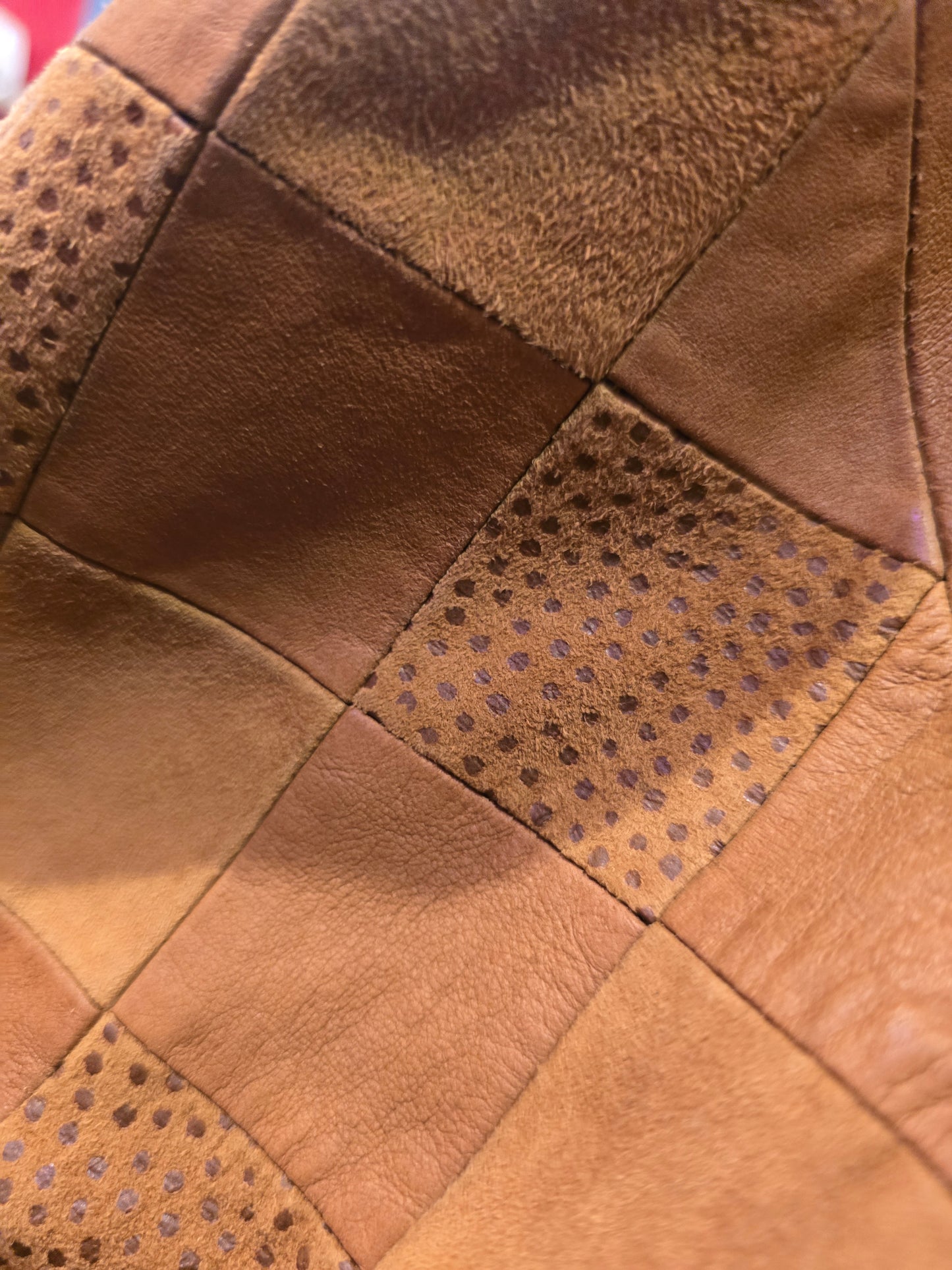 Giacca vintage in pelle e suede