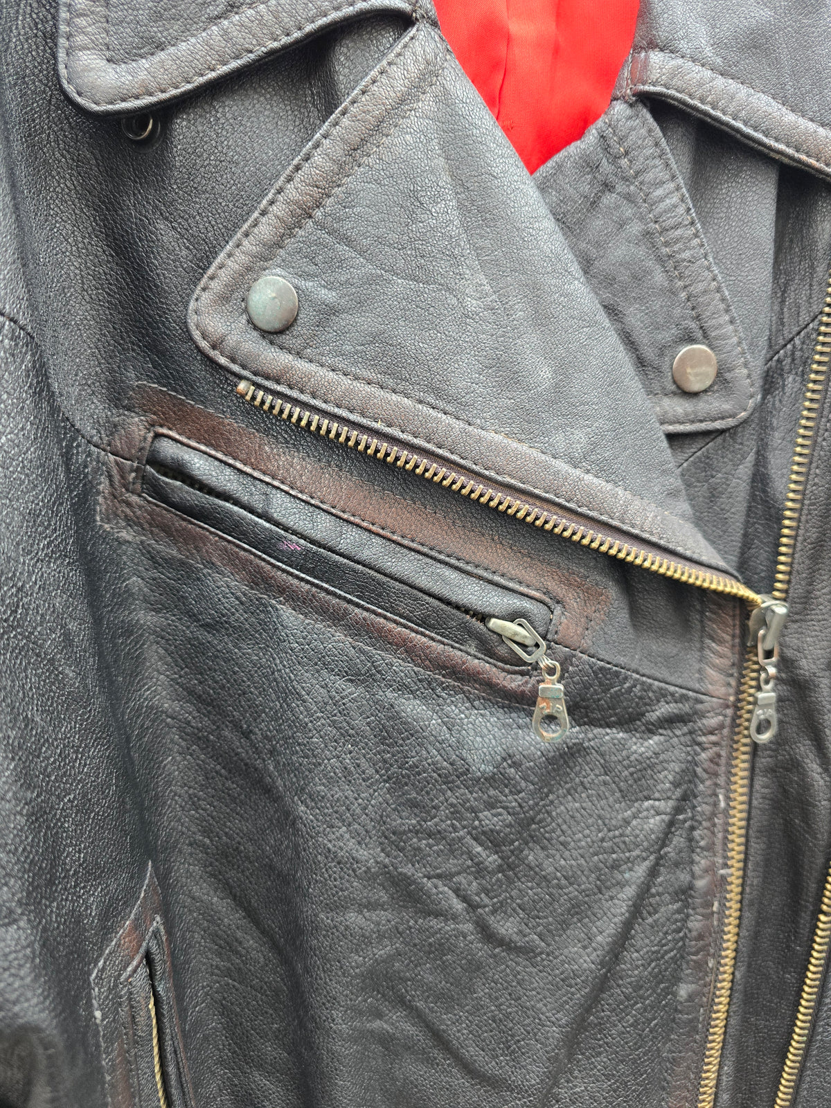 Chiodo vintage in vera pelle