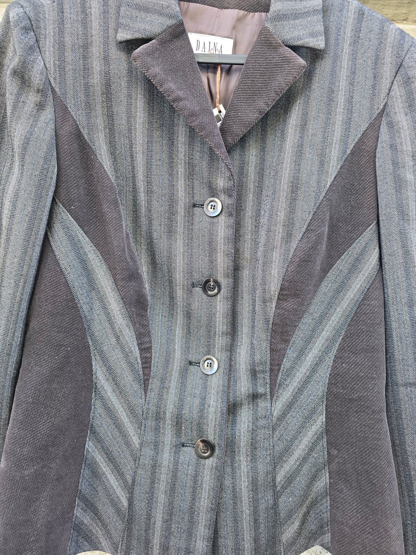 Blazer donna vintage con inserti in velluto