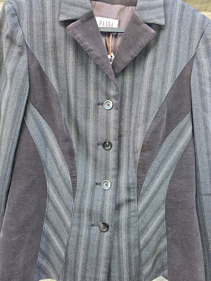 Blazer donna vintage con inserti in velluto