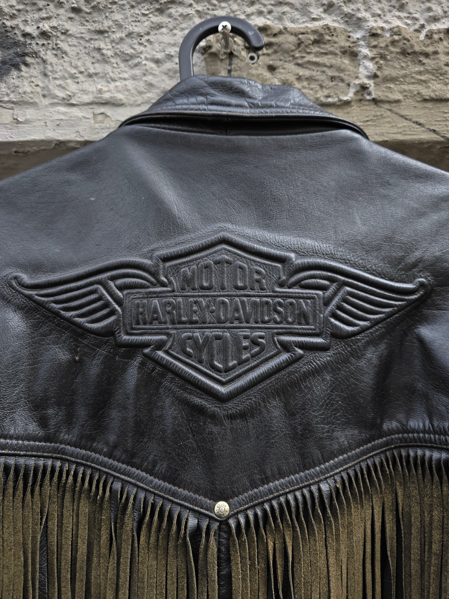 Giacca in pelle Harley Davidson con frange