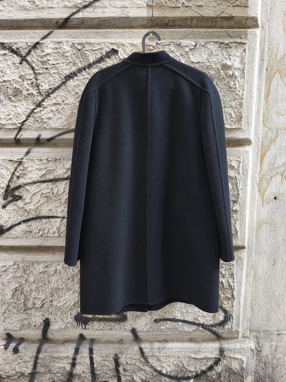 Cappotto nero vintage donna lana e cashmere