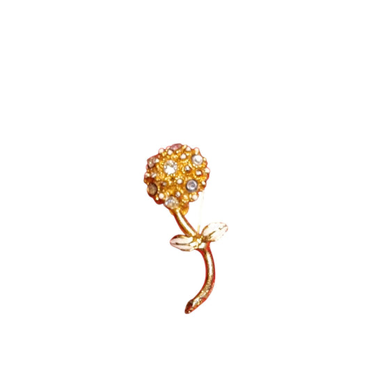 Spilla vintage a forma di fiore con smalto e cristalli