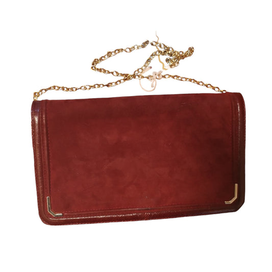 Tracolla in pelle e camoscio bordeaux