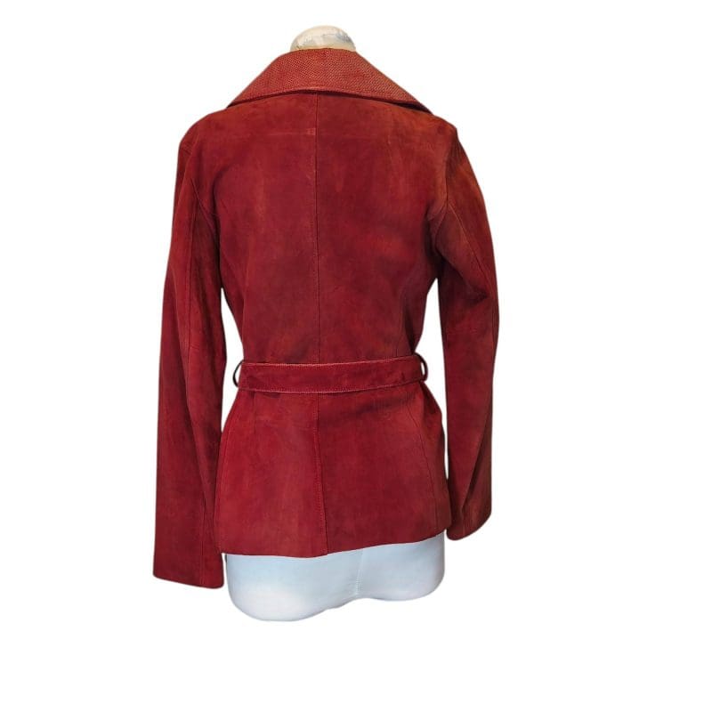 Giacca in pelle e suede rossa vintage - immagine 2