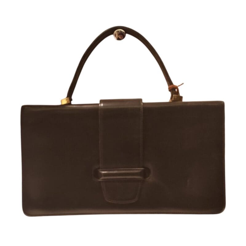 Borsa a mano vintage in pelle nera