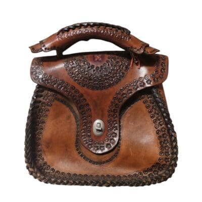 Borsa vintage goffrata artigianale del 1970
