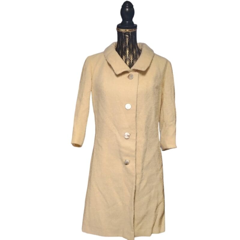 Cappotto vintage anni 60 bianco in lana