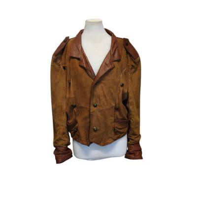 Giacca bolero spagnolo in pelle e suede vintage
