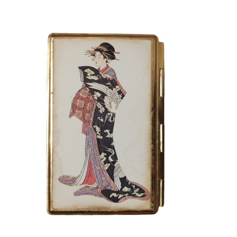 Specchio da borsetta vintage stampa Geisha