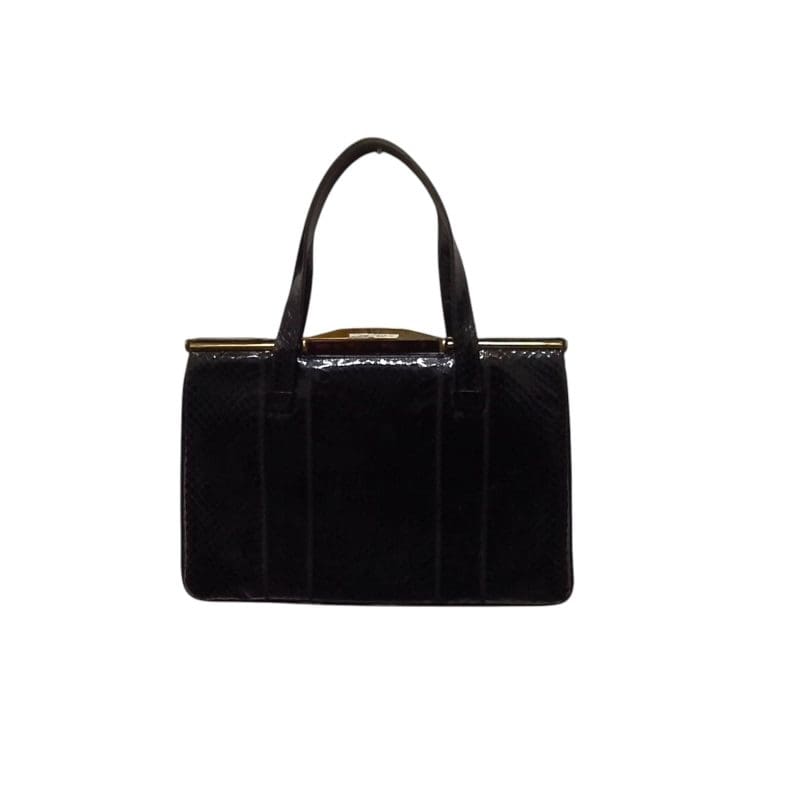 Borsa vintage anni 50 in pitone nero