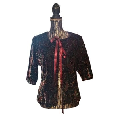 Camicia vintage in velluto a fiori