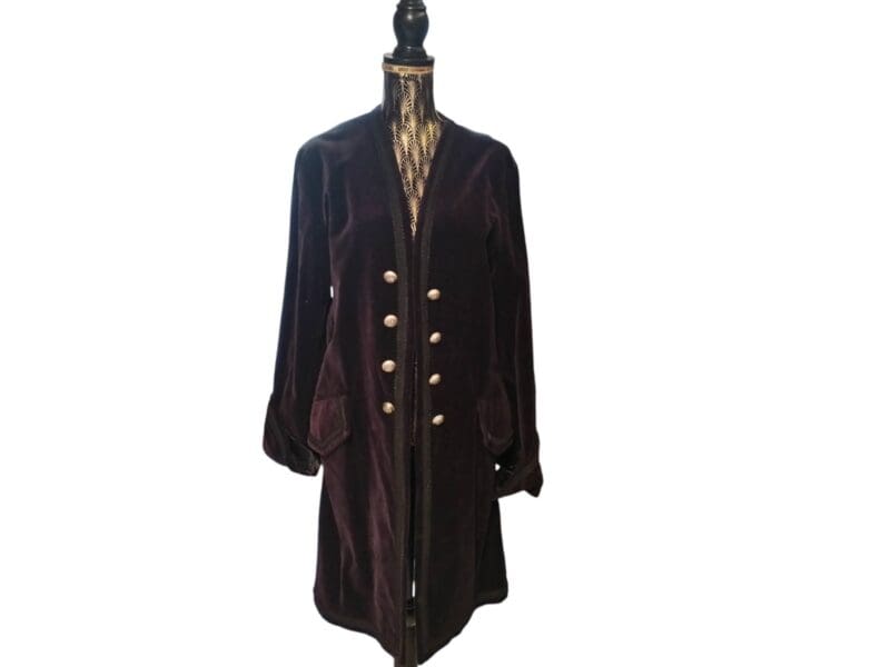 Cappotto vintage gotico viola in velluto Shrine