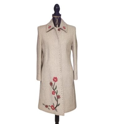 Cappotto vintage sartoriale anni 60 ricamato a mano